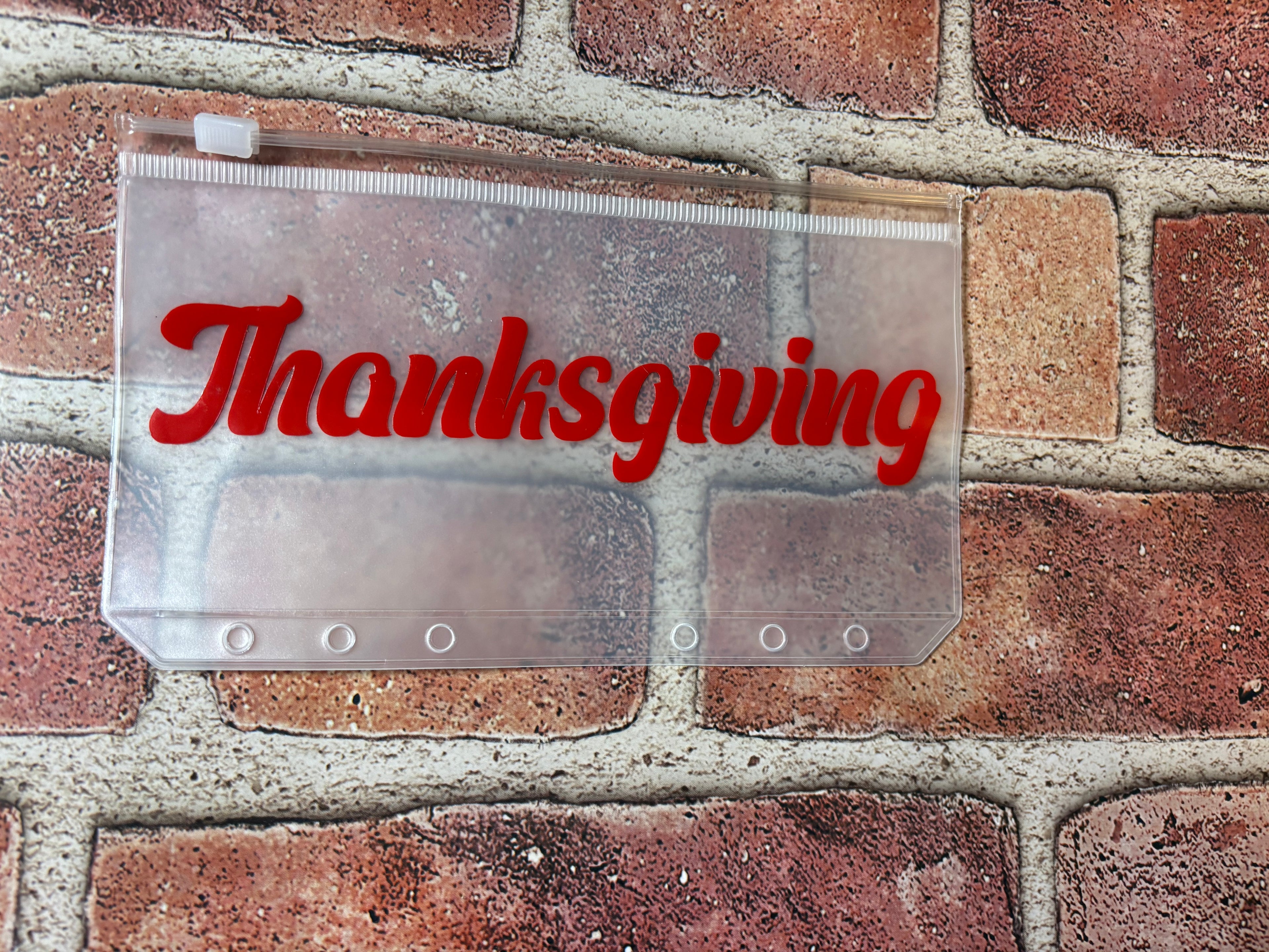 A6 Vinyl Cash Envelope Thanksgiving (red)